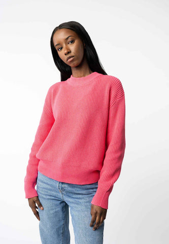 RIB KNIT ORGANIC COTTON JUMPER MANIKA || PINK