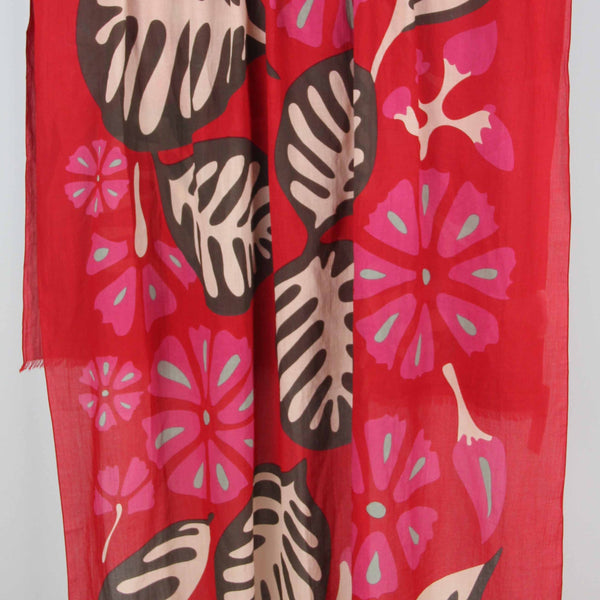 EQUATEUR ORGANIC COTTON SCARF || RED