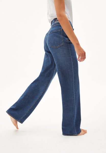 ENIJAA HEMP WIDE LEG JEANS || TRUE MID BLUE