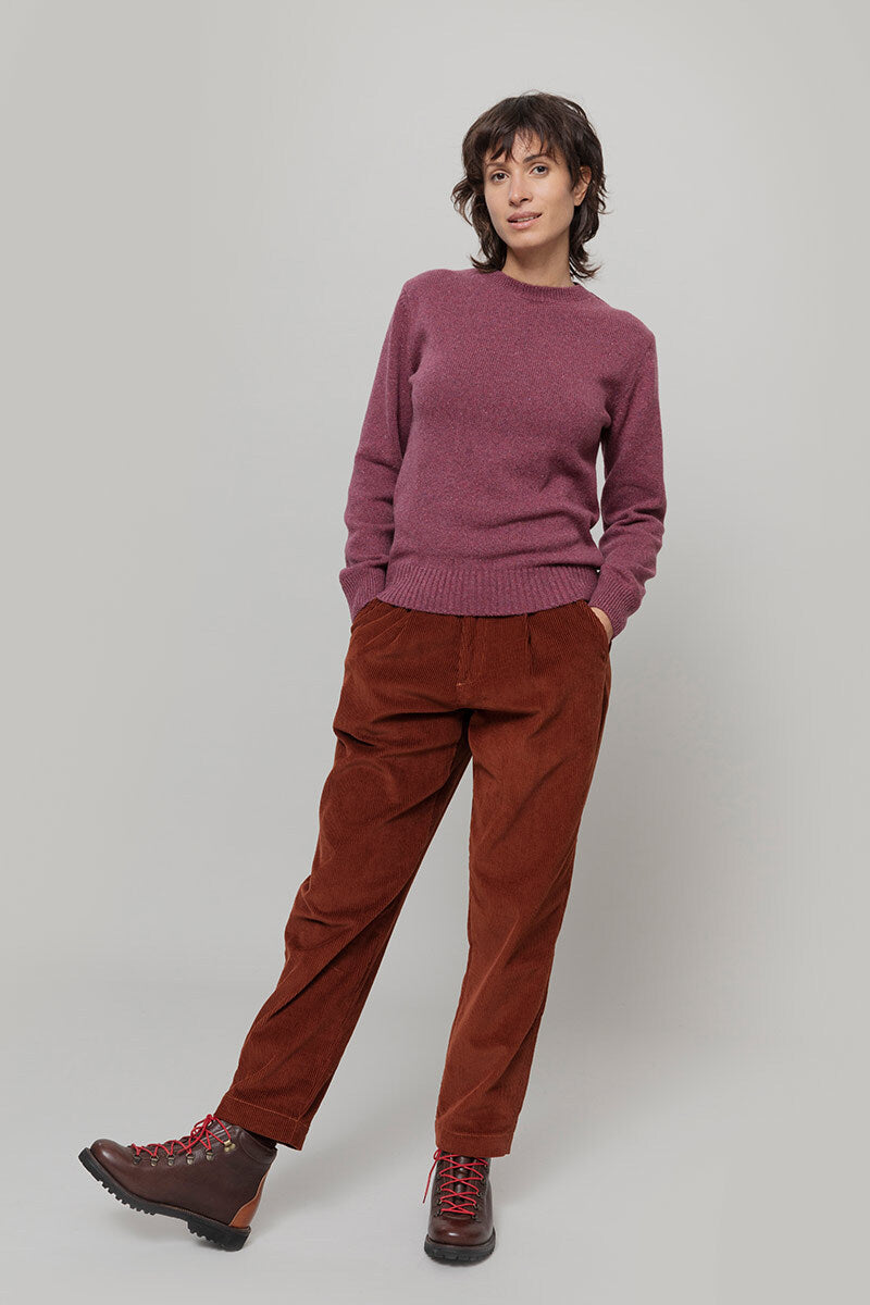Rifò Women's Recycled Cashmere Crewneck Jumper Edda – Marsala Red