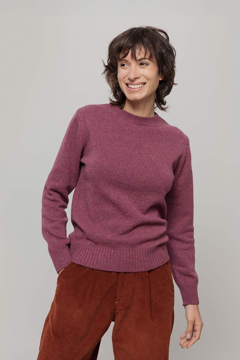 Rifò Women's Recycled Cashmere Crewneck Jumper Edda – Marsala Red