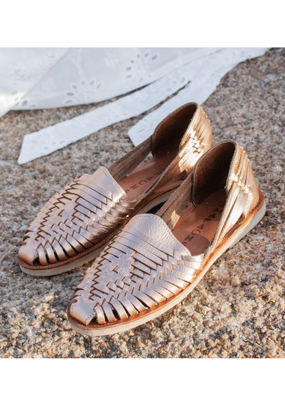 IBARRA BRAIDED LEATHER SANDALS || ROSE GOLD