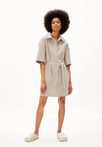 TEAGAA WOVEN DRESS RELAXED FIT MADE OF ORGANIC COTTON MIX || LIGHT DESERT
