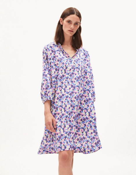 PRISCAA MULTI FLORAL WOVEN DRESS OVERSIZED FIT MADE OF TENCEL™ LYOCELL