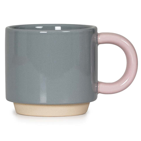 SKITTLE STACKING MUG || LIGHT GREY & PINK