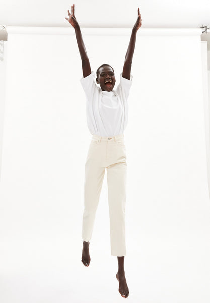 MAIRAA MOM FIT HIGH WAIST JEANS || UNDYED ORGANIC COTTON