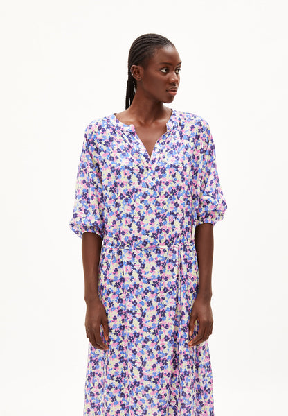 MADITHAA MULTI FLORAL WOVEN DRESS OVERSIZED FIT MADE OF TENCEL™ LYOCELL