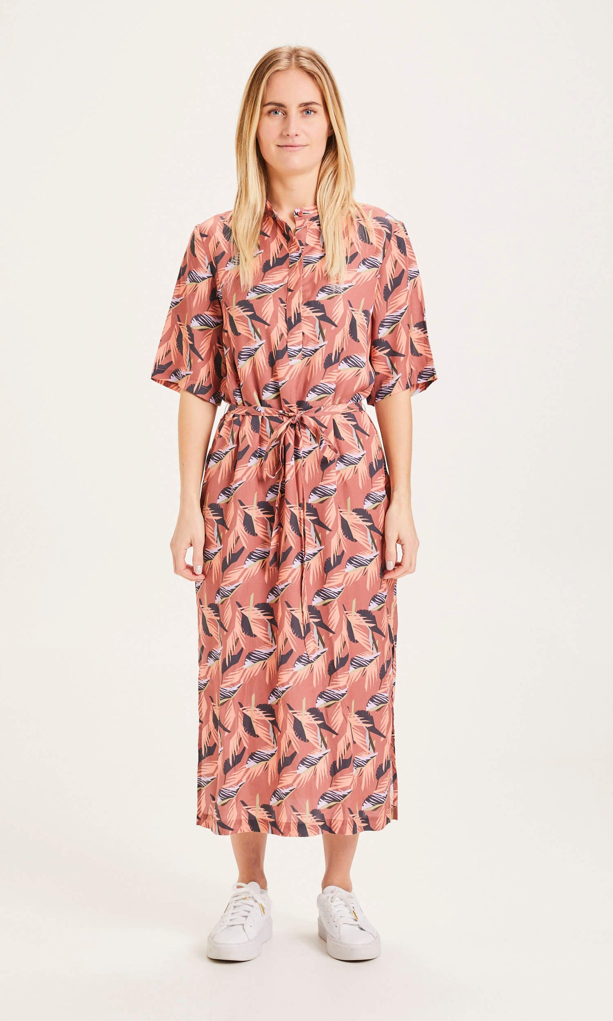 ORCHID FLORAL PRINT MID LENGTH TENCEL ORCHID floral print mid lenght Tencel™ dress DRESS
