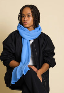 KNIT SCARF STATEN AZURE BLUE GOTS